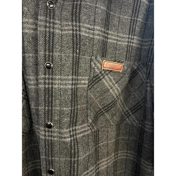 Outback Trading Company Shirt Mens Large‎ Gray Plaid Clyde Big Western Button Up - Picture 2 of 6
